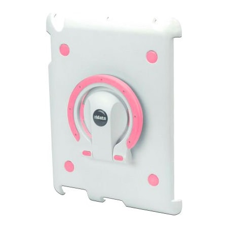 Aidata SpinStand Multifunction Stand for iPad 2, White Shell with White and Pink Ring ISP202WP